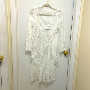 Embroidery Mesh Tie Front Kimono small size